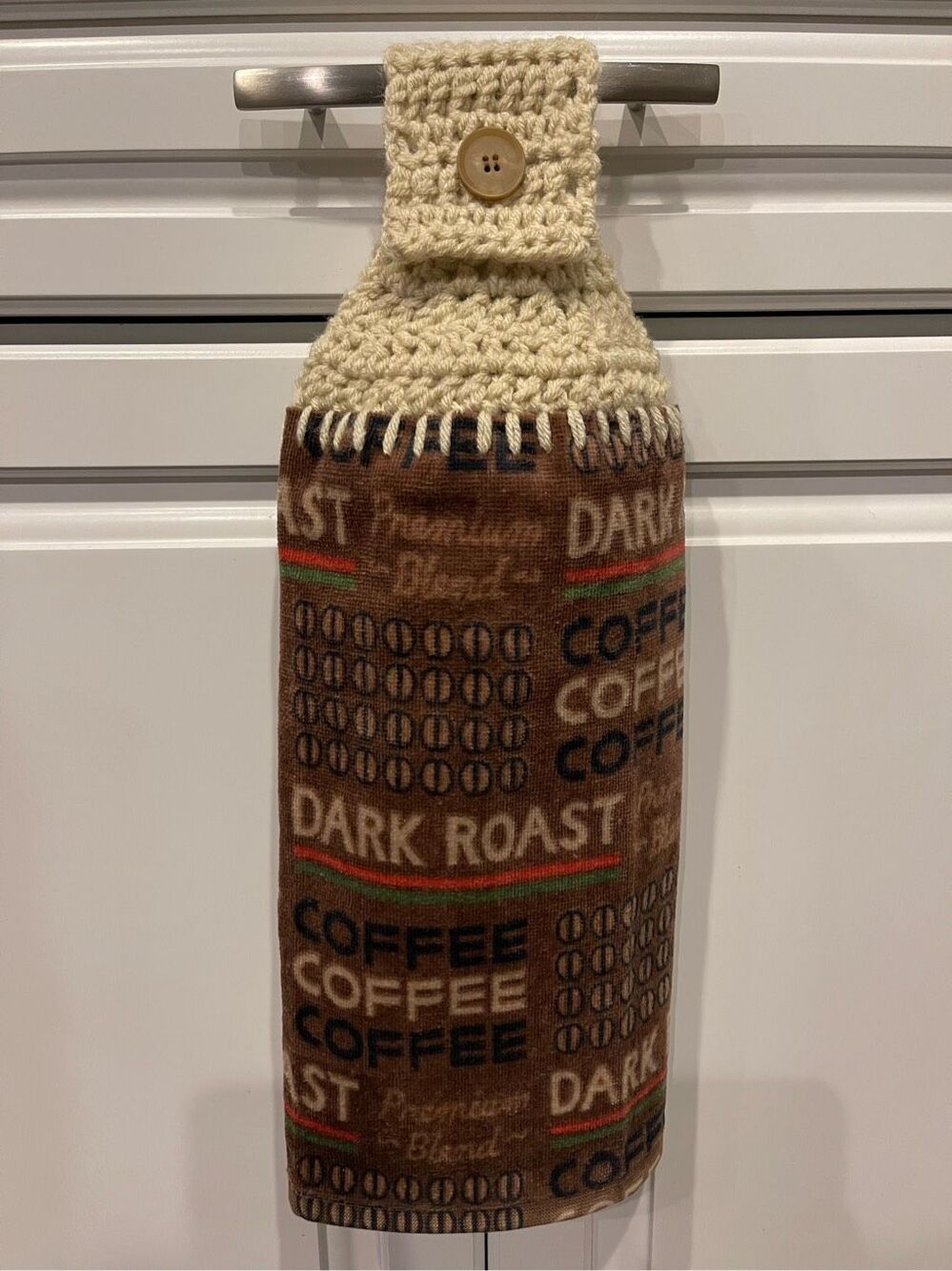 Crochet Top Kitchen Towel- Premium coffee